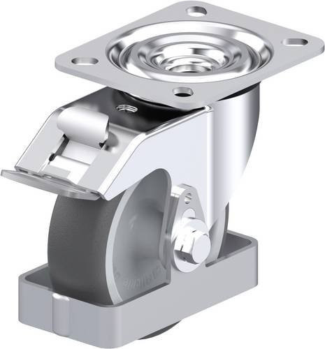Blickle L-PATH 100G-FI-FS Stahlblech-Lenkrolle aus verzinktem Stahl in Silber mit 100 mm Rad-Durchmesser und 200 kg Tragfähigkeit - Bild 1