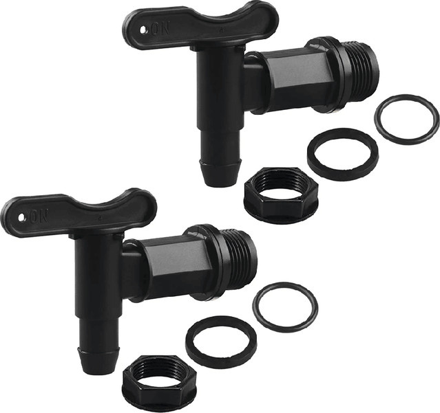 3/4-Zoll-Trommelzapfhahn mit EPDM-Dichtung und NPT-Anschluss für Kunststoff-Gallonenfässer in Schwarz - Bild 1