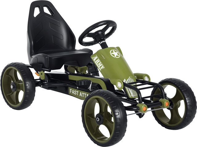 HOMCOM Kinderfahrrad mit Pedalen, verstellbarer Sitz, Handbremse, Grün Schwarz - Bild 1