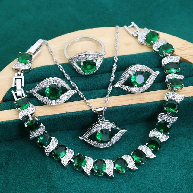 YIRAN Schmuckset, Kupfer, Silber, Zirkonia, Unisex - Bild 1