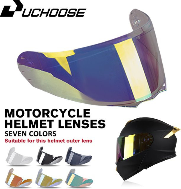 UCHOOSE Motorradhelm Visier Facelift Ersatzlinse in Transparent, Schwarz oder Silber - Bild 1