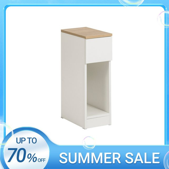 SoBuy Nachttisch FBT111 mit Schublade in Weiß, B/T/H: 20 x 60 x 35 cm - Bild 1