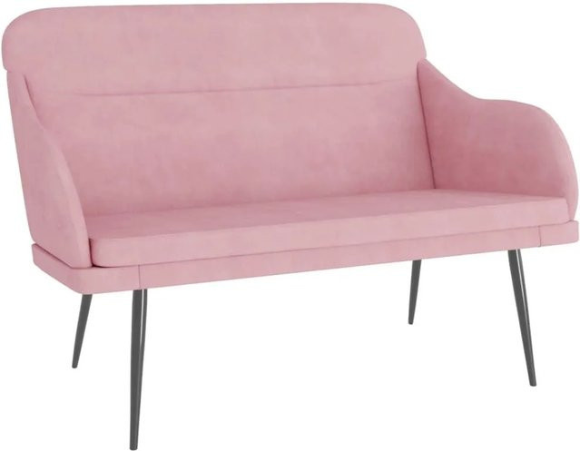 vidaXL Sitzbank aus Samt in Rosa, B/T/H: 110 x 76 x 80 cm - Bild 1