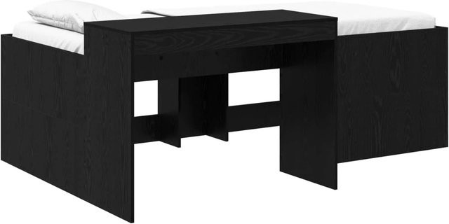 vidaXL Hochbett mit Schreibtisch für Kinder in Schwarz aus Holzwerkstoff B/T/H: 190 x 75 x 179,5 cm - Bild 1