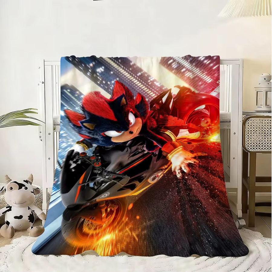S-SonicS The Hedgehogs Überwurf, flauschige Flanelldecke aus Fleece in Weiß und Multicolour für Sofa und Bett - Bild 2