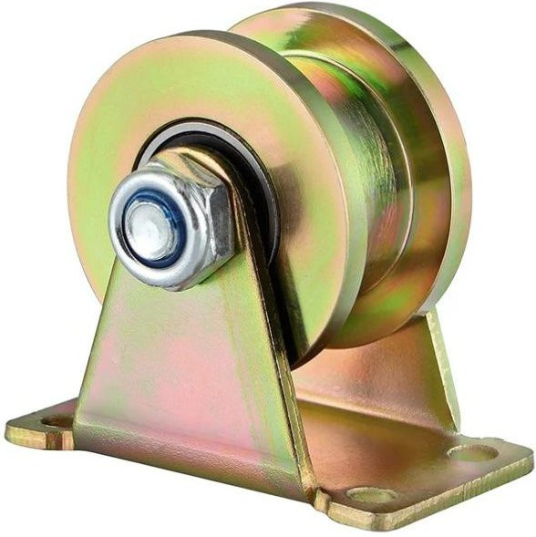 Binchi Outdoor Equipment Hochleistungs-Starrrolle H-Typ mit 2-Zoll-Rillenrad aus Stahl in Gold für Vierkantrohrschienen, Rolltore und Industriemaschinen mit einer Tragkraft von 680 kg - Bild 1