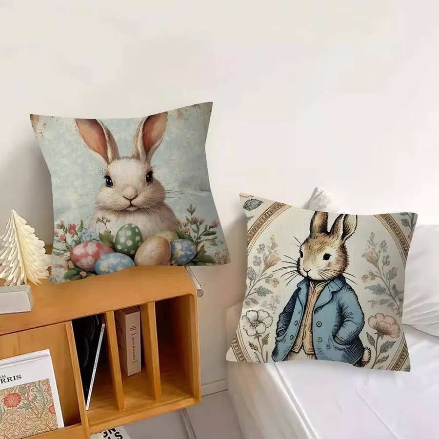 Beast Kingdom Kissenbezug Osterhase im klassischen Ahorn-Design, quadratisch, mehrfarbig, 30 x 30 cm - Bild 2