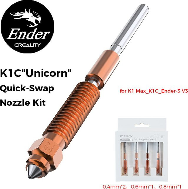 Creality Unicorn Quick-Swap-Düsen-Kit für K1 Max, K1C und Ender-3 V3 für High-Flow-Druck und schnelle Installation - Bild 1