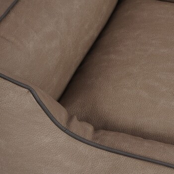 Knuffelwuff Hundebett Scottsdale aus Kunstleder mit erhöhtem Rand in Stone/Beige/Braun - Bild 3