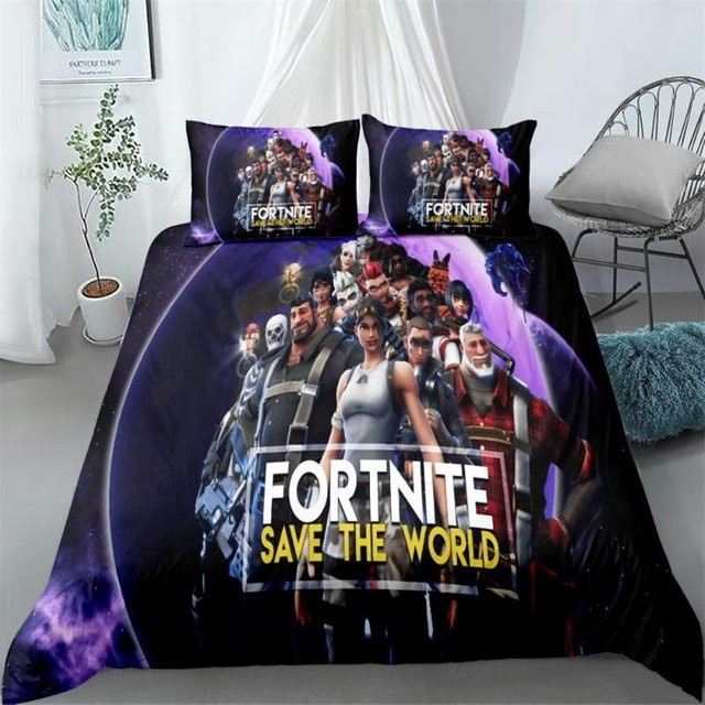 Fortnite Bettwäsche-Set von Gu Tao mit Bettbezug und Kissenbezügen in Multicolour, B/H: 200 x 230 cm - Bild 1