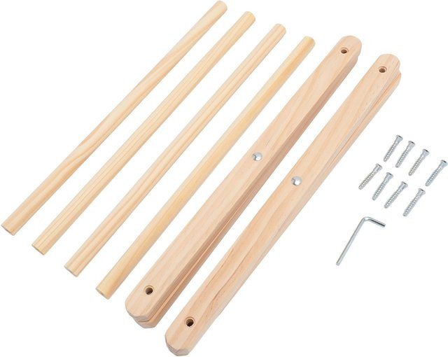 GoolRC Makramee Zeitschriftenständer als stehender Korb aus Rattan und Holz in Beige - Bild 1