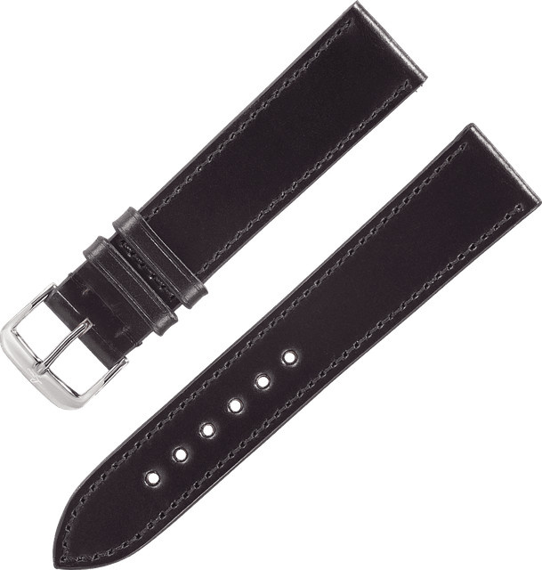 Uhrenarmband Leder Cordovan schwarz - Bild 1