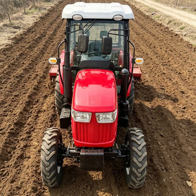 AIWEIYA Vierrad-Traktor in Rot: Hocheffizienter Radfräser für die Landwirtschaft zur Tiefenlockerung und Rotationsbearbeitung - Bild 1