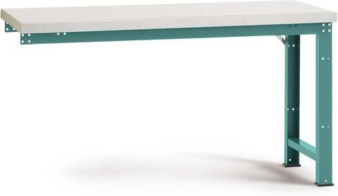 Manuflex WP4006.5021 Werkbank Anbaumodul aus Stahl und Holz in Blau und Weiß, B/T/H: 200 x 70 x 125 cm - Bild 1
