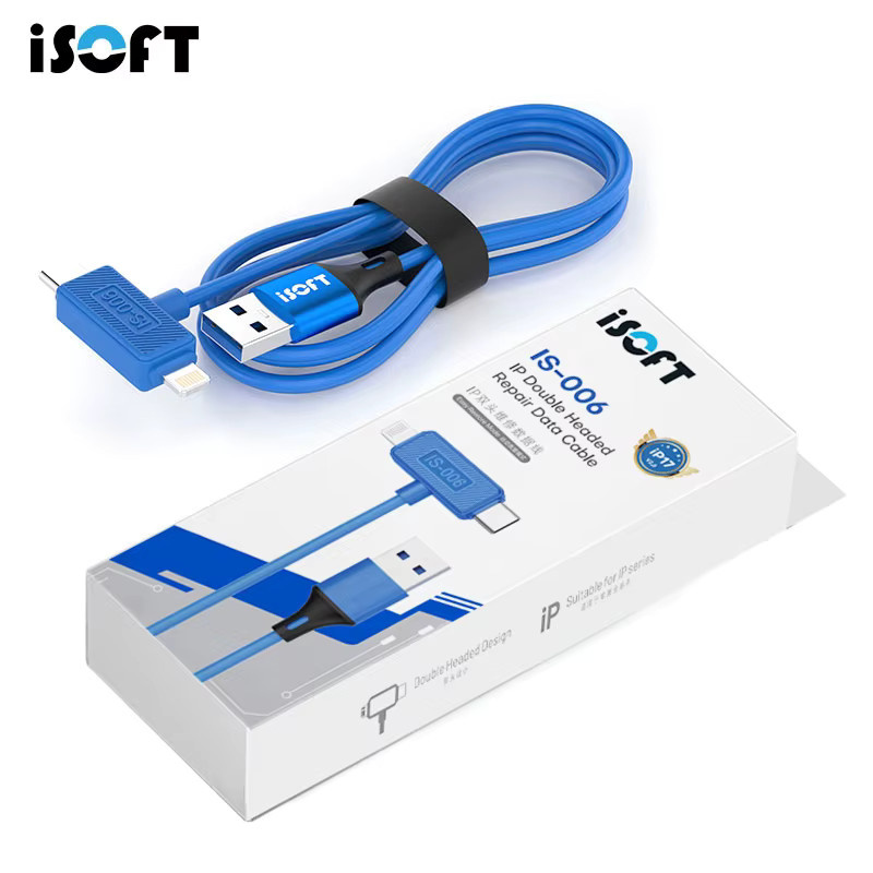 ISOFT IS-006 V2.0 Dual-Interface Datenwiederherstellungs-Kabel für iPhone Flashing und Übertragung zur DFU-Reparatur in Lila und Blau - Bild 2