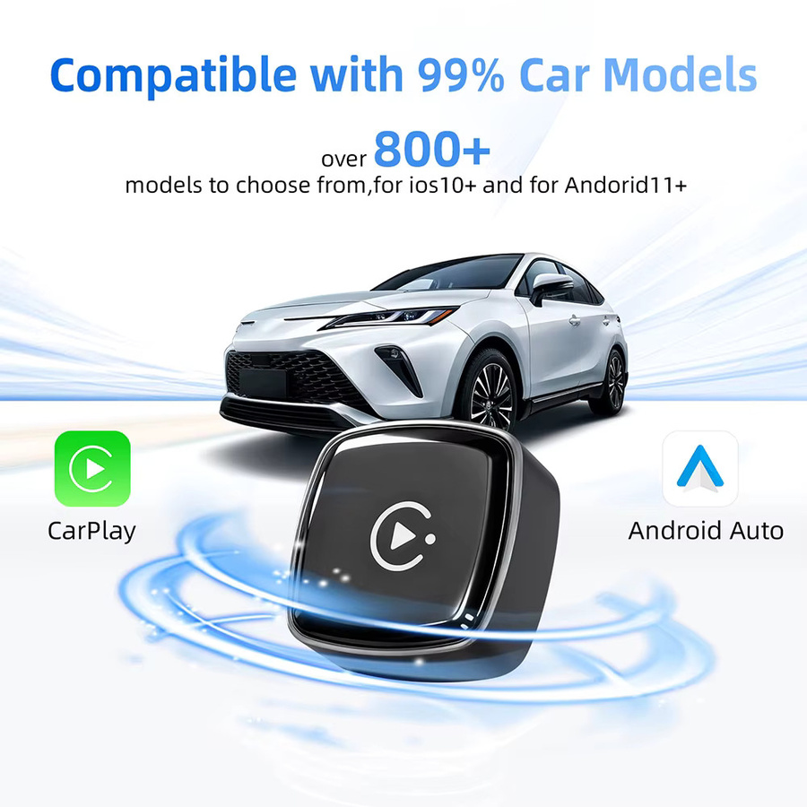 EzoneTronics 2-in-1 Wireless CarPlay und Android Auto Adapter, Schwarz - Bild 2