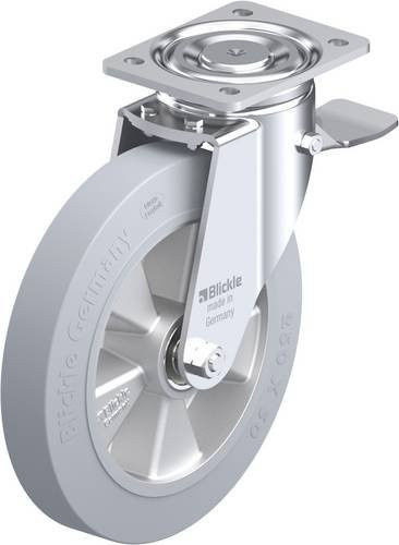 Blickle Lenkrolle LH-ALEV 250K-ST-SG mit Feststeller in Grau, Rad-Durchmesser: 25 cm, Tragfähigkeit: 650 kg - Bild 1