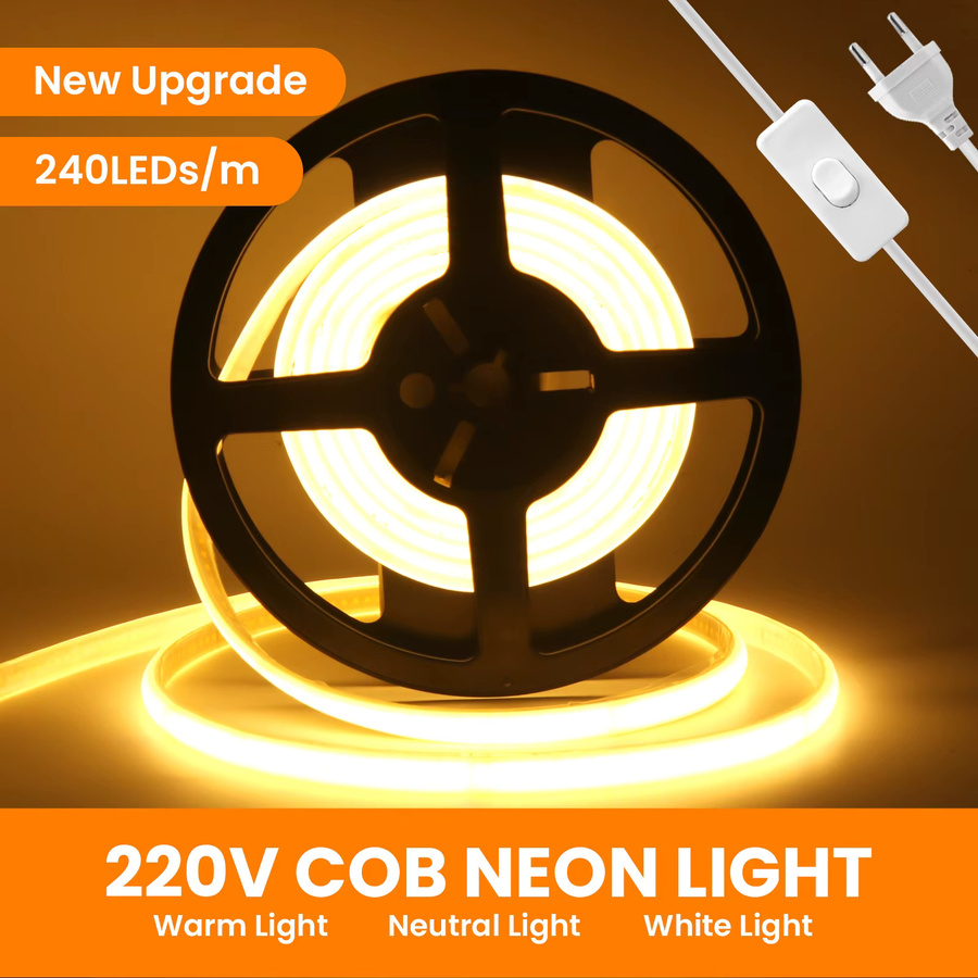 GAHADA COB LED-Neonlichtstreifen IP65 Wasserdichte Außenbeleuchtung Weiß mit EU-Netzstecker - Bild 5