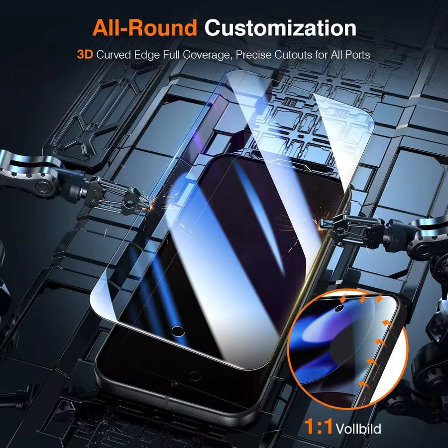 HD Displayschutzfolie aus gehärtetem Glas für Motorola Moto G87 G86 G84 G75 G56 G55 G54 G37 G35 Edge 70 Pro 60 50 Fusion, transparent - Bild 2