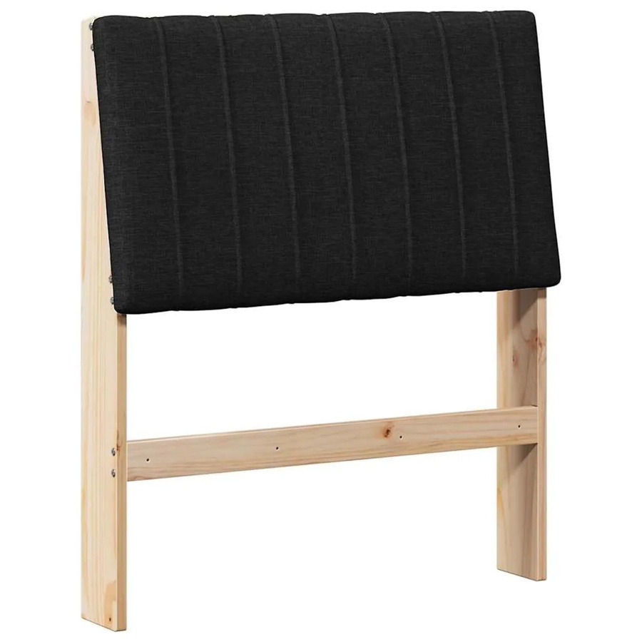 vidaXL Gepolstertes Kopfteil aus massivem Kiefernholz in Schwarz und Braun, Breite: 80 cm - Bild 2