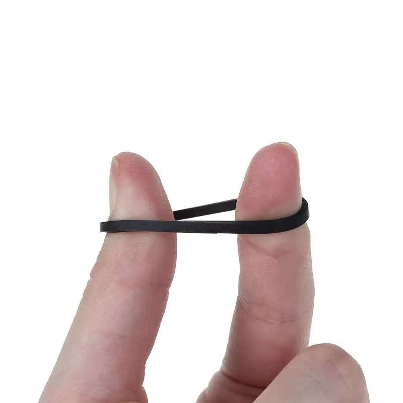 20 Stück quadratische Gummigürtel Mix-Set in Schwarz für Recorder und Walkman, 2 mm Breite - Bild 3