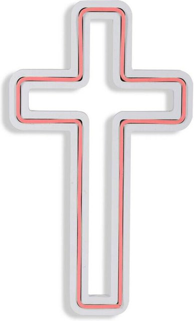 Opviq LED-Wandleuchte Neon Flex in Rosa aus PVC, B/H/T: 25 x 43 x 2 cm - Bild 1