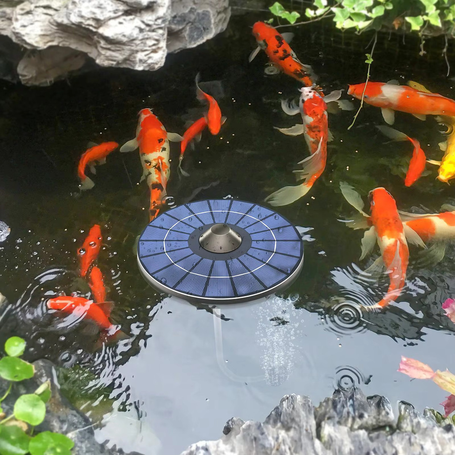 Solar-Teichbelüfter Set mit tragbarer Luftpumpe und 1,5 m Luftschlauch für Aquarien und Fischbecken - Bild 5
