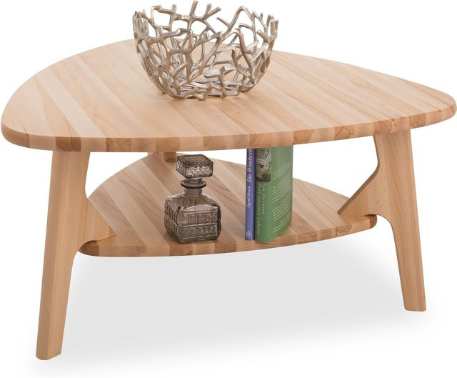 Couchtisch 1541 HASSE aus Kernbuche in Beige, B/T/H: 90 x 88 x 46 cm - Bild 1
