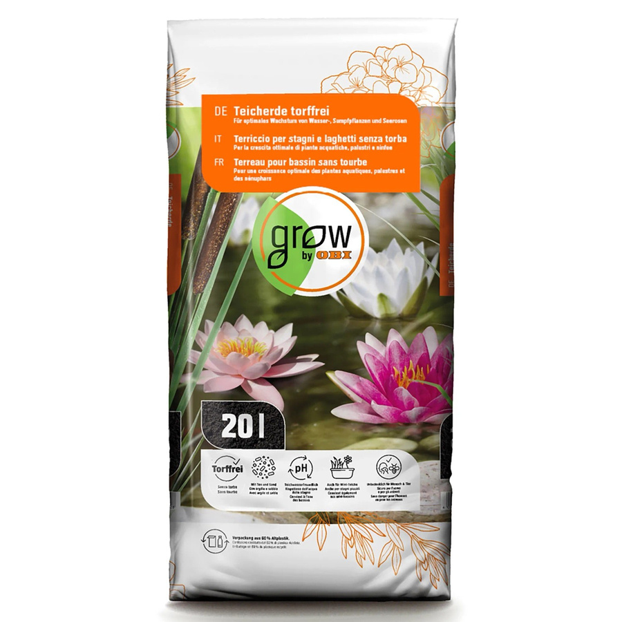 GROW by OBI Teicherde torffrei für Wasserpflanzen, Sumpfpflanzen und Seerosen, 20 kg - Bild 2