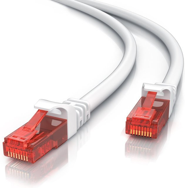 CSL Cat 6 Gigabit Ethernet LAN Kabel, mehrfach geschirmtes UTP Patchkabel, 25m, weiß - Bild 1