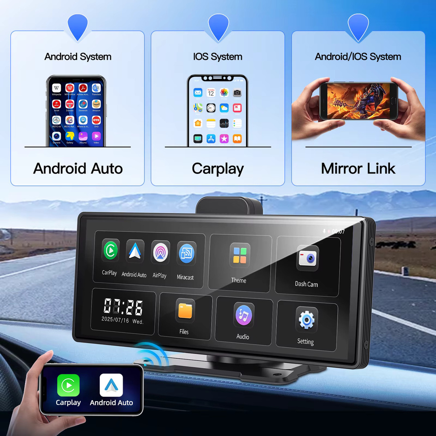 Imagebon H9Pro 4K Auto Dashcam mit Wireless CarPlay, Android Auto, ADAS, GPS und 5G Wifi in Schwarz - Bild 3