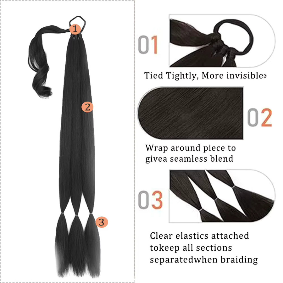 Manetique Pferdeschwanz-Extensions, synthetisch, Damen - Bild 3