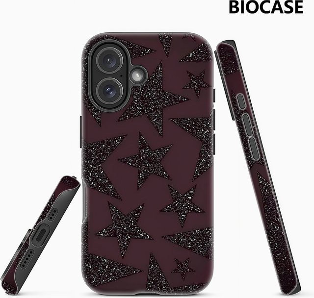 Potdemiel Glitzer-Stern Handyhülle für iPhone 17 16 15 14 13 Pro Max Plus mit Magnetfunktion in Purple - Bild 1