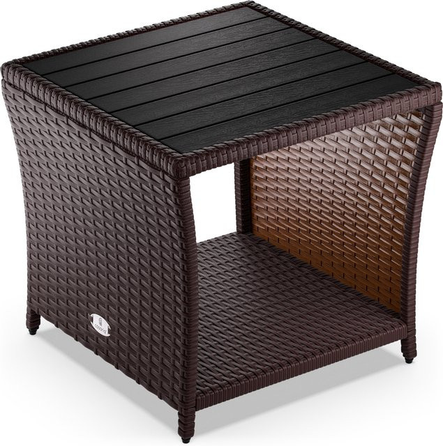 CASARIA® Polyrattan Beistelltisch Vedis in Braun für In- und Outdoor, B/T/H: 45 x 45 x 40 cm - Bild 1