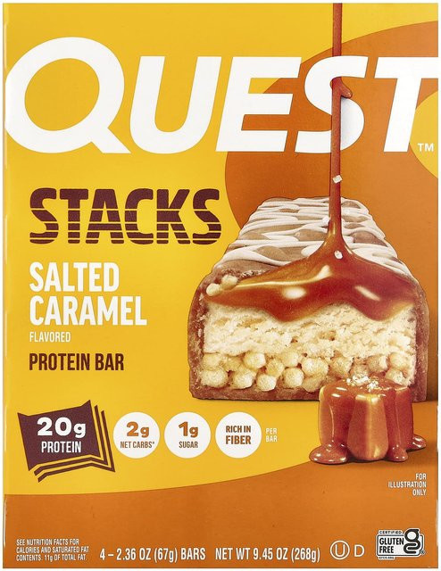 Quest Nutrition Proteinriegel Gesalzenes Karamell 4 x 67 g - Bild 1