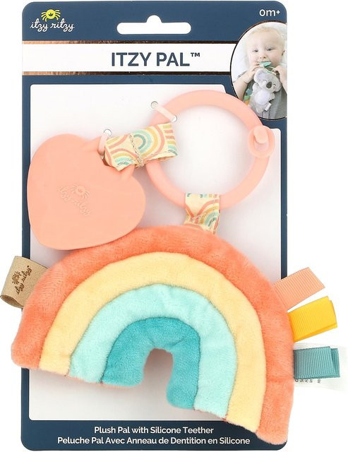 itzy ritzy Itzy Pal Macy The Rainbow, Plüschfreund, mit Silikon-Beißring, ab 0 Monaten, 1-teiliges Set - Bild 1