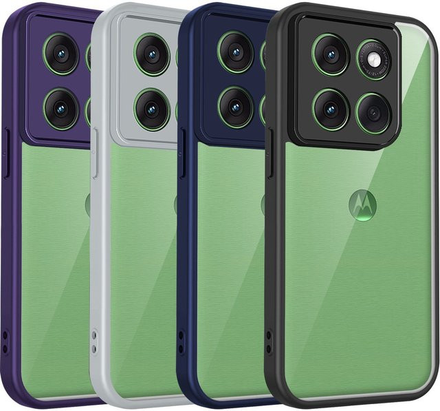 Stoßfeste Silikon-Schutzhülle für Motorola Moto G67 Power und Moto G57 Power mit transparenter matter Rückseite - Bild 1