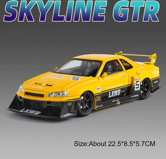 Linyi toy car Gtr-R34 Gtr-S15 Modellauto, 1:24, ab 14 Jahre - Bild 1