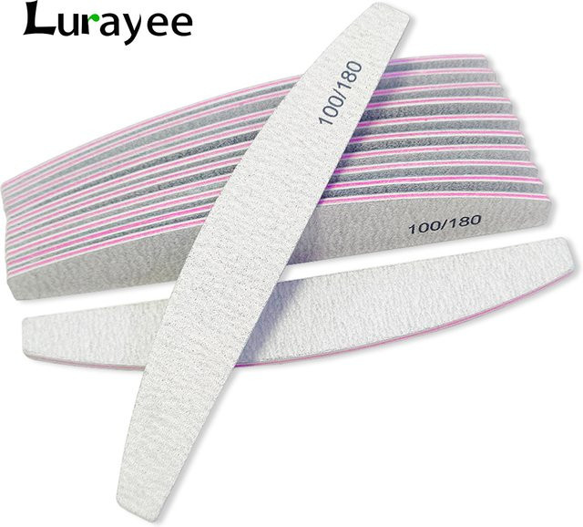 Lurayee Nagelfeile Puffer, 100/180 Körnung, Halbmond, Unisex - Bild 1