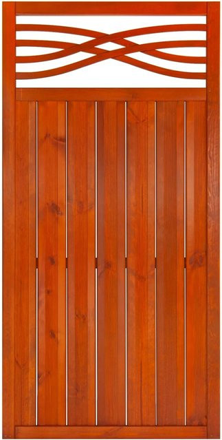 Zaunelement Malaga von Andrewex aus Teak in Braun mit geflochtenem Geflecht, Höhe: 180 cm, Breite: 90 cm - Bild 1