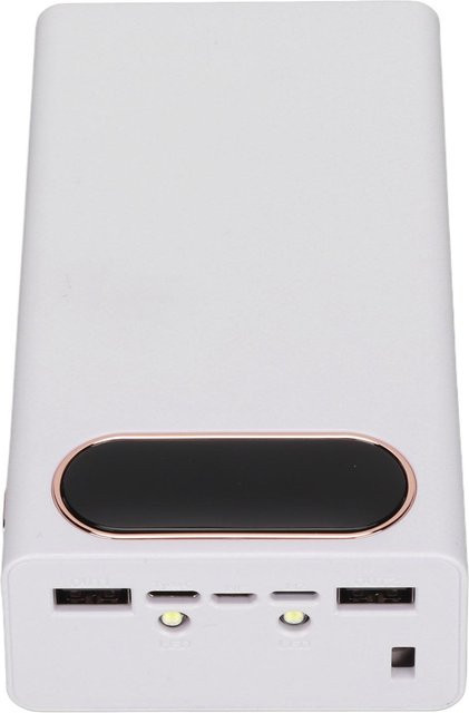 KONNWEI L12 DIY Powerbank Gehäuse für 12x 18650 Akkus mit 10W Leistung, LCD-Display und 2 LED-Leuchten, Weiß - Bild 1