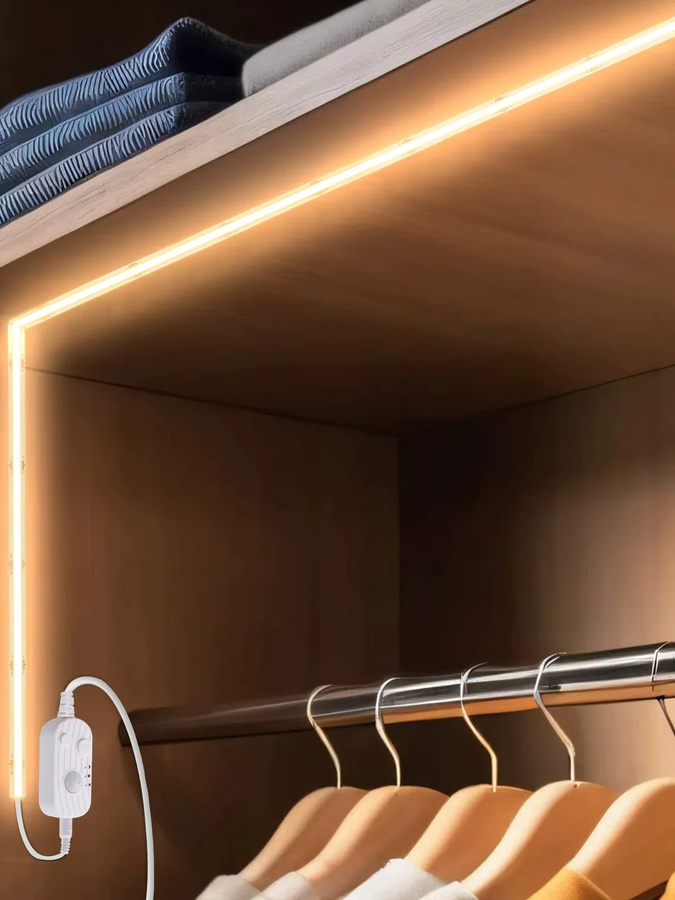 KISUFU COB-LED-Streifen mit Bewegungssensor, USB-betrieben, Weiß, RGB, Flexibles Raumnachtlicht - Bild 6