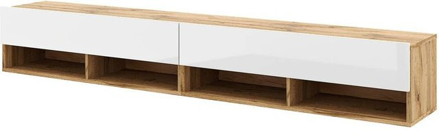 TV-Lowboard WIPMEB Derby 280 Eiche Wotan Nachbildung Weiß Glänzend B/H/T: 280 x 32,5 x 31,5 cm - Bild 1