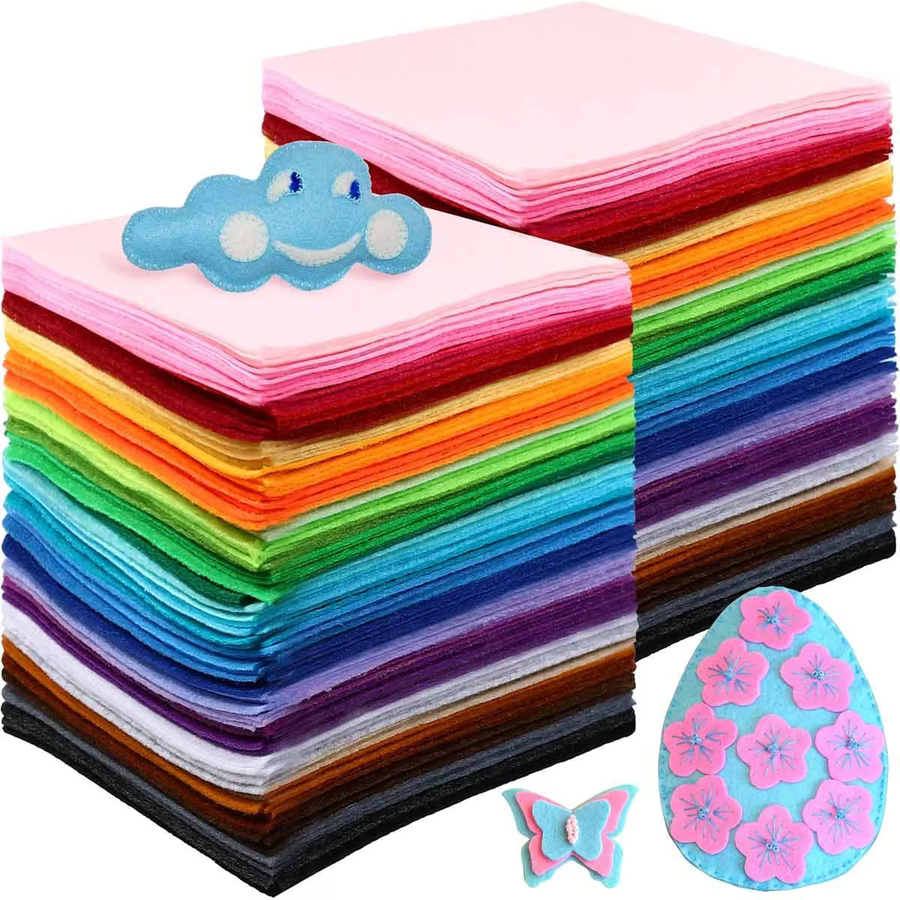 Bunter Filzstoff für DIY-Projekte und Patchwork, weiche Filzplatten in Mehrfarbig, Set für Bastelarbeiten und zum Nähen - Bild 7