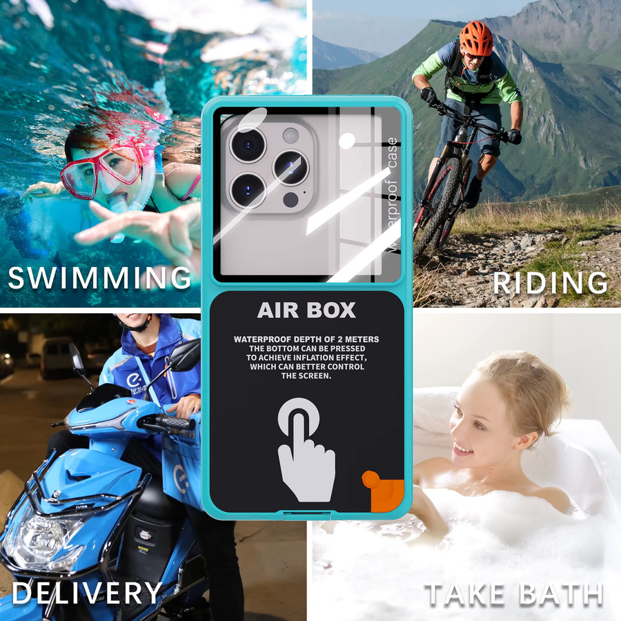 Wasserdichte Handyhülle mit IP68 Schutz für Smartphones unter 7 Zoll in Weiß für Outdoor-Sport und Unterwasseraufnahmen - Bild 4