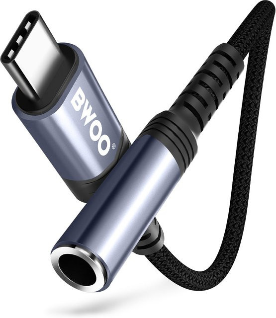 BWOO BZ47 Audioadapter USB-C auf 3,5 mm Klinke in Schwarz - Bild 1