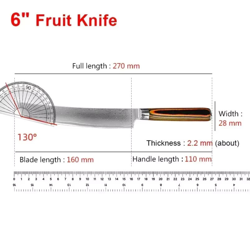 InLeung Damaststahl Küchenchef Messer mit Holzgriff zum Schneiden und Ausbeinen von Fleisch und Gemüse - Bild 2