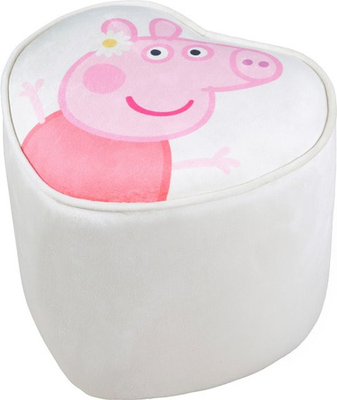 Roba Kinderhocker Peppa Pig in Herzform aus weißem Samtstoff