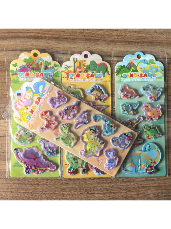 4er-Pack Dinosaurier-Shaker-Aufkleber in Multicolor von Anime Worlds Store für DIY-Bastelarbeiten und Schreibwaren - Bild 2