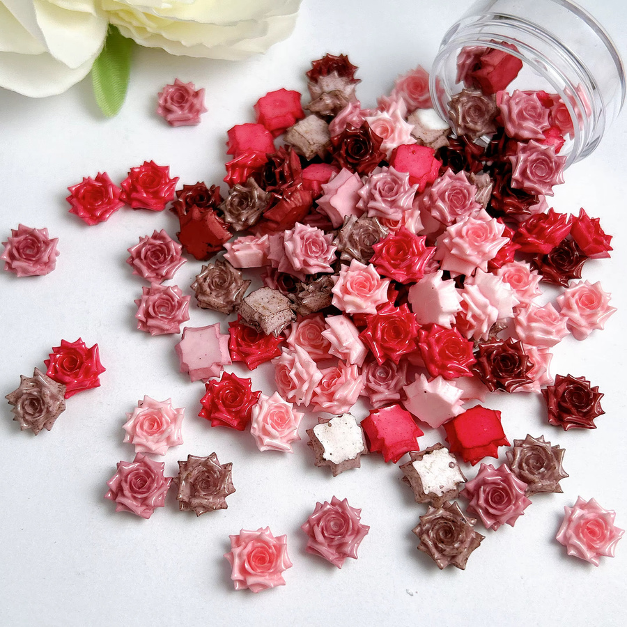 Rosen-Nagel-Charms aus Kunstharz, glänzend, einfarbig - Bild 3